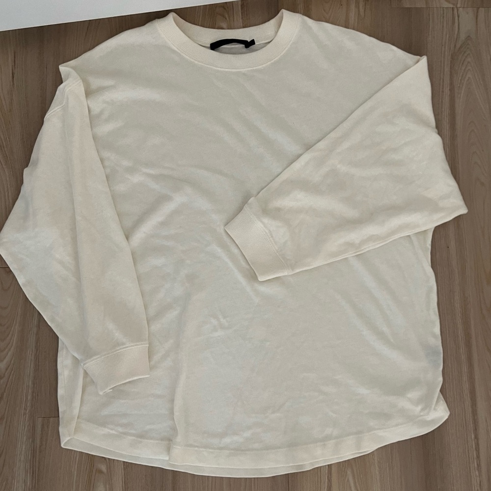 Jenni Kayne cream ivory boyfriend long sleeve tee